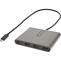 StarTech.com Video Adapter - 1 Pack - 1 x 24-pin Type C USB 3.0 USB Male - 4 x HDMI Digital Audio/Video Female - 1920 x 1080 Supported - Space Gray
