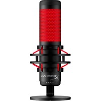 HyperX QuadCast Electret Condenser Microphone - Black, Red - Stereo -36 dB - Bi-directional, Cardioid, Omni-directional - Shock Mount