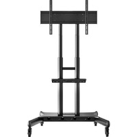 Atdec Display Cart - 45 kg Capacity - 4 Casters - 76.20 mm Caster Size - Steel, Plastic - Black - 81.3 cm (32") to 165.1 cm (65") Screen Supported