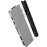 Hyper DUO HD28C-GRAY USB Type C Docking Station - Memory Card Reader - microSD, SD - 100 W - Grey - 4K, 5K - 3840 x 2160, 5120 x 2880 - 2 x USB Ports