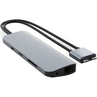 HyperDrive HyperDrive HD392-GRAY USB Type C Docking Station for Desktop PC/Tablet/Notebook/Monitor - Memory Card Reader - SD - Grey - 2 Displays - 4K