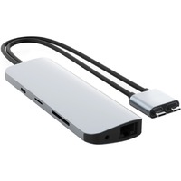 Hyper Viper HD392-SILVER USB Type C Docking Station for Notebook/Desktop PC - Memory Card Reader - SD - 60 W - Silver - 4K, 2K - 3840 x 2160, 1920 x