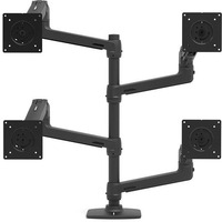 Ergotron Mounting Arm for Monitor, Notebook, LCD Display - Matte Black - Height Adjustable - 4 Display(s) Supported - 11.34 kg Load Capacity - 100 x