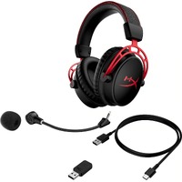 HyperX Cloud Alpha Wireless Over-the-ear Stereo Gaming Headset - Black Red - Binaural - Circumaural - 2000 cm - 62 Ohm - 15 Hz to 21 kHz - Noise - -