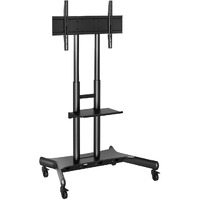 Atdec Display Cart - 75 kg Capacity - 4 Casters - 76.20 mm Caster Size - Steel - Black - 127 cm (50") to 203.2 cm (80") Screen Supported - 1 / Pack
