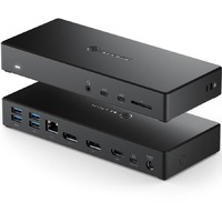 Alogic USB Type C Docking Station for Notebook/Monitor - Memory Card Reader - SD - 100 W - Black - 3 Displays Supported - 4K - 3840 x 2160 - 2 x USB