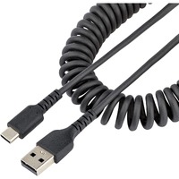 StarTech.com 3ft (1m) USB A to C Charging Cable, Coiled Heavy Duty USB 2.0 A to Type-C, Durable Fast Charge & Sync USB-C Cable,