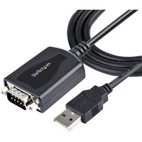 StarTech.com 3ft (1m) USB to Serial Cable with COM Port Retention, DB9 Male RS232 to USB Converter, USB to Serial Adapter, Prolific IC - 1 x 9-pin -