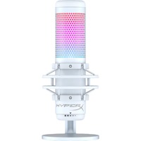 HyperX QuadCast S Wired Condenser Microphone - White, Grey - Stereo - 20 Hz to 20 kHz -36 dB - Omni-directional, Cardioid, Bi-directional - Shock - C