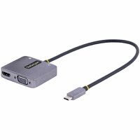 StarTech.com USB C Video Adapter, USB C to HDMI VGA Multiport Adapter, 3.5mm Audio Output, 4K 60Hz HDR, 100W PD 3.0, USB C Display Adapter - 1 x USB