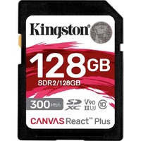 Kingston Canvas React Plus SDR2 128 GB Class 10/UHS-II (U3) V90 SDXC - 300 MB/s Read - 260 MB/s Write