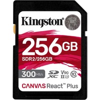 Kingston Canvas React Plus SDR2 256 GB Class 10/UHS-II (U3) V90 SDXC - 300 MB/s Read - 260 MB/s Write