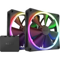 NZXT RF-R14DF-B1 2 pc(s) Cooling Fan - PC - 2 x Fan(s) - 2533.8 L/min Maximum Airflow - 1800 rpm - Fluid Dynamic Bearing - 4-pin PWM - RGB LED - - -