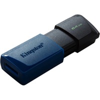 Kingston DataTraveler Exodia M DTXM 64 GB USB 3.2 (Gen 1) Type A Flash Drive - Black, Blue - 1 Pack