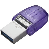 Kingston DataTraveler microDuo 3C DTDUO3CG3 64 GB USB 3.2 (Gen 1) Type C Flash Drive - Purple - 200 MB/s Read Speed