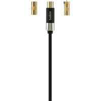 Belkin 1 m Coaxial Antenna Cable for HDTV, TV, HDTV Set-top Boxes, Antenna - First End: 1 x Coaxial Antenna - Shielding - Gold Plated Connector