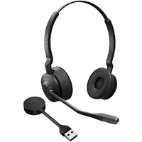 Jabra Engage 55 Wireless On-ear Stereo Headset - Black - Binaural - Open - 15000 cm - DECT - 40 Hz to 16 kHz - Noise Cancelling, Uni-directional, - A
