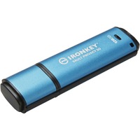 IronKey Vault Privacy 50 Series IKVP50 128 GB USB 3.2 (Gen 1) Type A Flash Drive - Blue - 256-bit AES - TAA Compliant - 250 MB/s Read Speed - 180