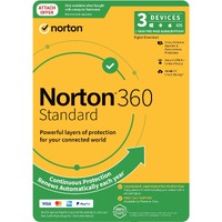 LifeLock Norton 360 Standard - Subscription License and Media - 3 Device, 10 GB, 1 User - Annual Fee - Antivirus - DVD-ROM - 1 Year License Validity