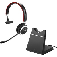 Jabra Evolve 65 Wireless Over-the-head Mono Headset - Black - Binaural - 3000 cm - Bluetooth - Noise Cancelling Microphone - USB Type A