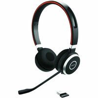 Jabra Evolve 65 Wireless Over-the-head Stereo Headset - Black - Binaural - Ear-cup - 3000 cm - Bluetooth - Noise Cancelling Microphone - Noise - USB