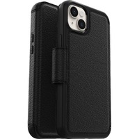 OtterBox Strada Carrying Case (Folio) Apple iPhone 14 Plus Smartphone - Shadow (Black) - Drop Resistant - Leather, Metal, Polycarbonate Body - 164.1