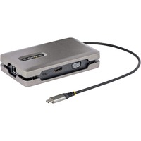 StarTech.com USB-C Multiport Adapter w/USB-C DP Alt Mode Video/4K HDMI/VGA, USB-C Dual Monitor Docking Station, Type C Mini Dock