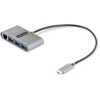 StarTech.com USB/Ethernet Combo Hub - USB 3.2 (Gen 1) Type C - Portable - Space Gray - UASP Support - 3 Total USB Port(s)1 Netwo