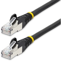 StarTech.com 1.5m CAT6a Ethernet Cable, Black Low Smoke Zero Halogen (LSZH) 10 GbE 100W PoE S/FTP Snagless RJ-45 Network Patch Cord - First End: 1 x