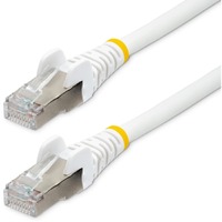 StarTech.com 1.5m CAT6a Ethernet Cable, White Low Smoke Zero Halogen (LSZH) 10 GbE 100W PoE S/FTP Snagless RJ-45 Network Patch Cord - First End: 1 x