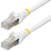StarTech.com 1.5m CAT6a Ethernet Cable, White Low Smoke Zero Halogen (LSZH) 10 GbE 100W PoE S/FTP Snagless RJ-45 Network Patch C