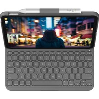 Logitech SLIM FOLIO Keyboard/Cover Case (Folio) for 27.7 cm (10.9") Apple, Logitech iPad (10th Generation) Tablet, Stylus, Apple Pencil - Oxford Gray