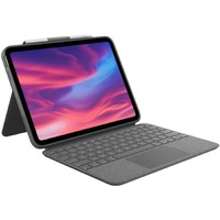Logitech Combo Touch Keyboard/Cover Case (Folio) for 27.7 cm (10.9") Apple, Logitech iPad (10th Generation) Tablet, Apple Pencil, Stylus - Oxford - -