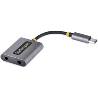 StarTech.com USB-C Headphone Splitter, USB Type C Dual Headset Adapter w/Mic Input, USB C to 3.5mm Audio Adapter/Earphone Dongle/Aux Jack - USB C USB
