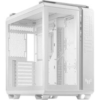 ASUS GT502 Tuf Gaming Case White Edition MID Tower ATX Case Tempered Glass Panel Support 360mm Cooler supports ATX PSUs up to 200mm. graphics card up 