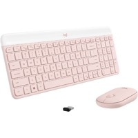 Logitech MK470 Keyboard & Mouse - USB Wireless RF 2.40 GHz Keyboard - Keyboard/Keypad Color: Rose - USB Wireless RF Mouse - Optical - 1000 dpi - 3 -