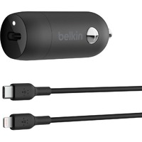 Belkin BoostCharge Auto Adapter - Universal Adapter - USB Type-C - For iPhone - 12 V DC Input - 3 A Output - Black