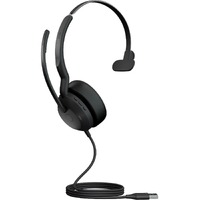 Jabra Evolve2 50 Wired/Wireless On-ear Mono Headset - Monaural - Supra-aural - 3000 cm - Bluetooth - 20 Hz to 20 kHz - 170 cm Cable - MEMS Noise - -