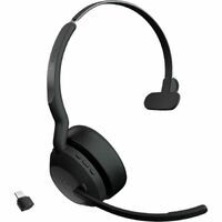 Jabra Evolve2 55 Wireless On-ear Mono Headset - Binaural - Supra-aural - 3000 cm - Bluetooth - 20 Hz to 20 kHz - MEMS Technology, Noise Cancelling -
