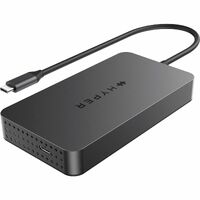Hyper HyperDrive HD7002GL USB Type C Docking Station for Notebook/Monitor/Headphone/Microphone - Grey - 2 Displays Supported - 4K - 3840 x 2160 - 4 x