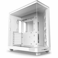 NZXT H6 Flow Computer Case - ATX Motherboard Supported - Mid-tower - Tempered Glass, Galvanized Cold Rolled Steel (SGCC) - White - 3 x 120 mm x - 9 x