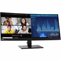 Lenovo ThinkVision P34w-20 34" Class Webcam UW-QHD Curved Screen LED Monitor - 21:9 - Raven Black - 34.1" Viewable - In-plane Switching (IPS) - WLED