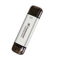 Transcend ESD310 2 TB Portable Solid State Drive - External - Silver - USB 3.2 (Gen 1) Type C - 1050 MB/s Maximum Read Transfer Rate - 1 Pack