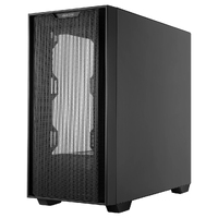 ASUS A21 Black Micro ATX Case, Tempered Glass Side Window, No PSU, 2x USB 3.2, HD Audio, Mesh Front Panel