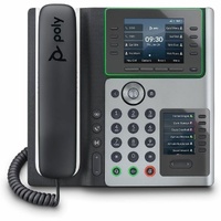Poly Edge E450 IP Phone - Corded - Corded/Cordless - Wi-Fi, Bluetooth - Desktop - Black - VoIP - IEEE 802.11a/b/g/n/ac - 2 x Net