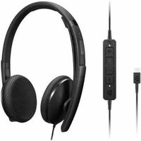 Lenovo Wired Over-the-head Stereo Headset - Black - Microsoft Teams Certification - Binaural - Ear-cup - 2.2 Kilo Ohm - 20 Hz to 20 kHz - 178.5 cm -