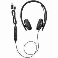 Lenovo Wired On-ear, Over-the-head Stereo Headset - Black - Microsoft Teams Certification - Binaural - Ear-cup - 2.2 Kilo Ohm - 20 Hz to 20 kHz - cm