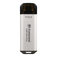 Transcend ESD300C 512 GB Portable Solid State Drive - External - Silver - Desktop PC, Notebook, Tablet, Smartphone, Gaming Console Device Supported -