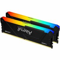 Kingston FURY Beast RAM Module - 32 GB (2 x 16GB) - RGB - DDR4-3200/PC4-25600 DDR4 SDRAM - 3200 MHz - CL16 - 1.35 V - Retail - Non-ECC - Unbuffered -