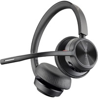 Poly Voyager 4300 UC 4320 Wired/Wireless On-ear, Over-the-head Stereo, Mono Headset - Black - Siri, Google Assistant - Binaural - Supra-aural - 9100